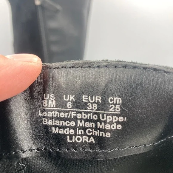 Franco Sarto Liora Black Leather Suede Knee High Riding Boots Women's Size 8M‎ - Picture 7 of 11